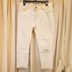 FREE People Low Rise Distressed Skinny Crop Jeans